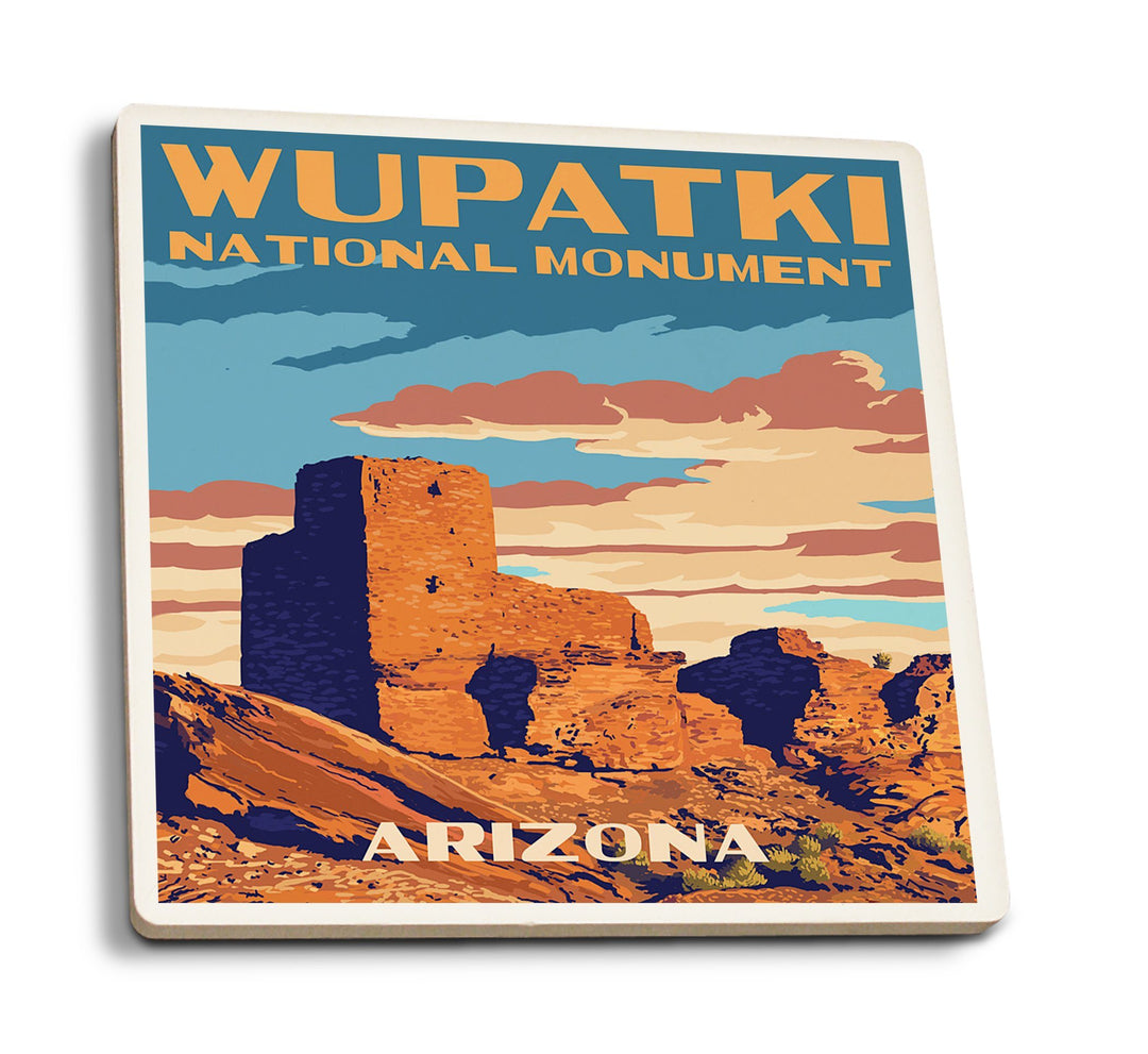 Wupatki National Monument, Arizona, Lantern Press Artwork, Coaster Set Coasters Lantern Press 