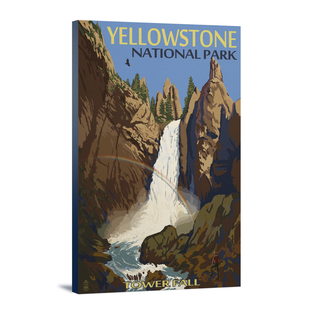 Yellowstone National Park, Wyoming, Tower Fall, Lantern Press Artwork, Stretched Canvas Canvas Lantern Press 16x24 Stretched Canvas 