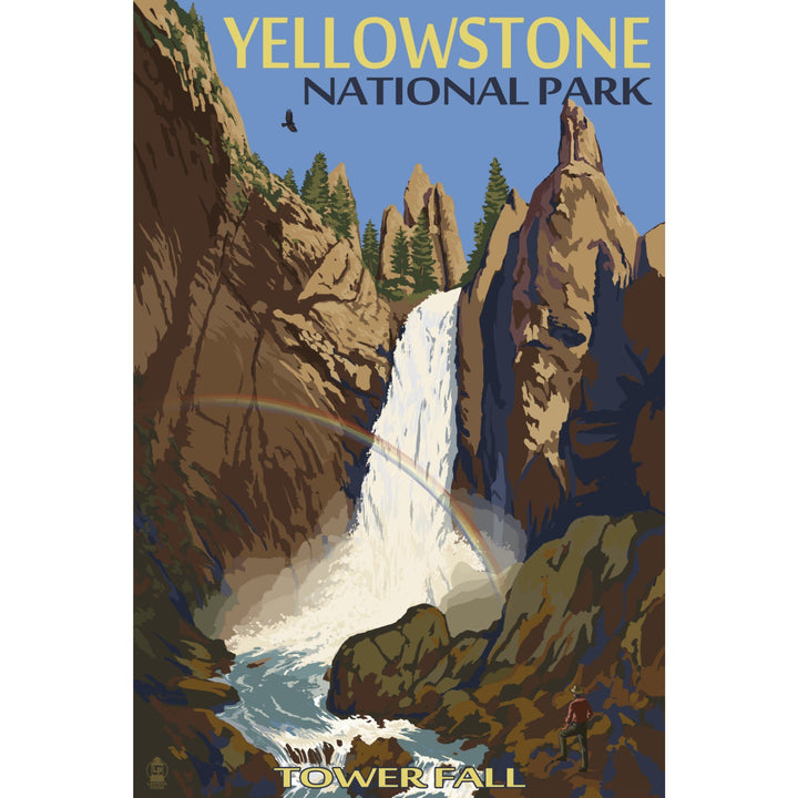 Yellowstone National Park, Wyoming, Tower Fall, Lantern Press Artwork, Stretched Canvas Canvas Lantern Press 
