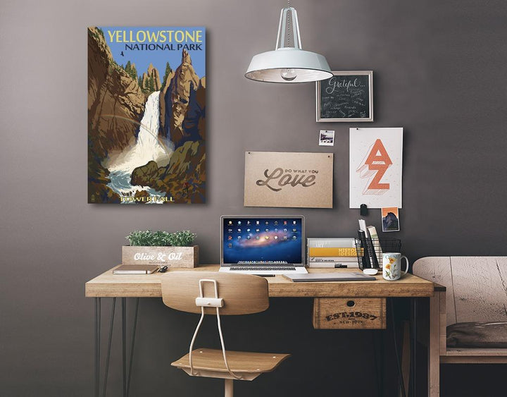 Yellowstone National Park, Wyoming, Tower Fall, Lantern Press Artwork, Stretched Canvas Canvas Lantern Press 