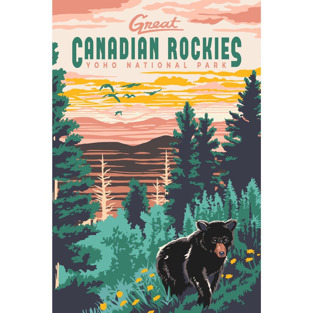 Yoho National Park, Canadian Rockies, Explorer Series, Bear, Lantern Press Artwork, Towels and Aprons Kitchen Lantern Press 