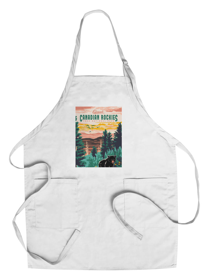 Yoho National Park, Canadian Rockies, Explorer Series, Bear, Lantern Press Artwork, Towels and Aprons Kitchen Lantern Press Chef's Apron 