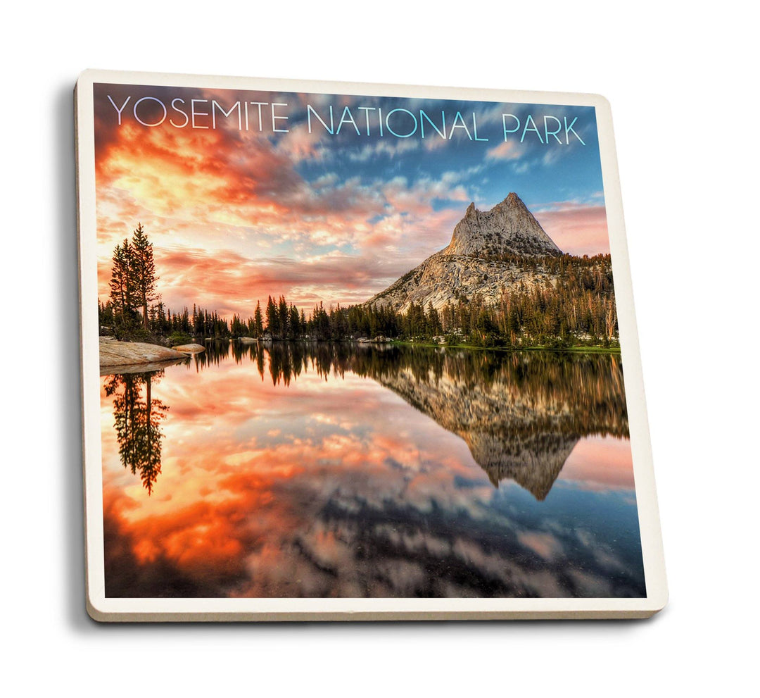 Yosemite National Park, California, Cathedral Lake, Lantern Press Photography, Coaster Set Coasters Lantern Press 