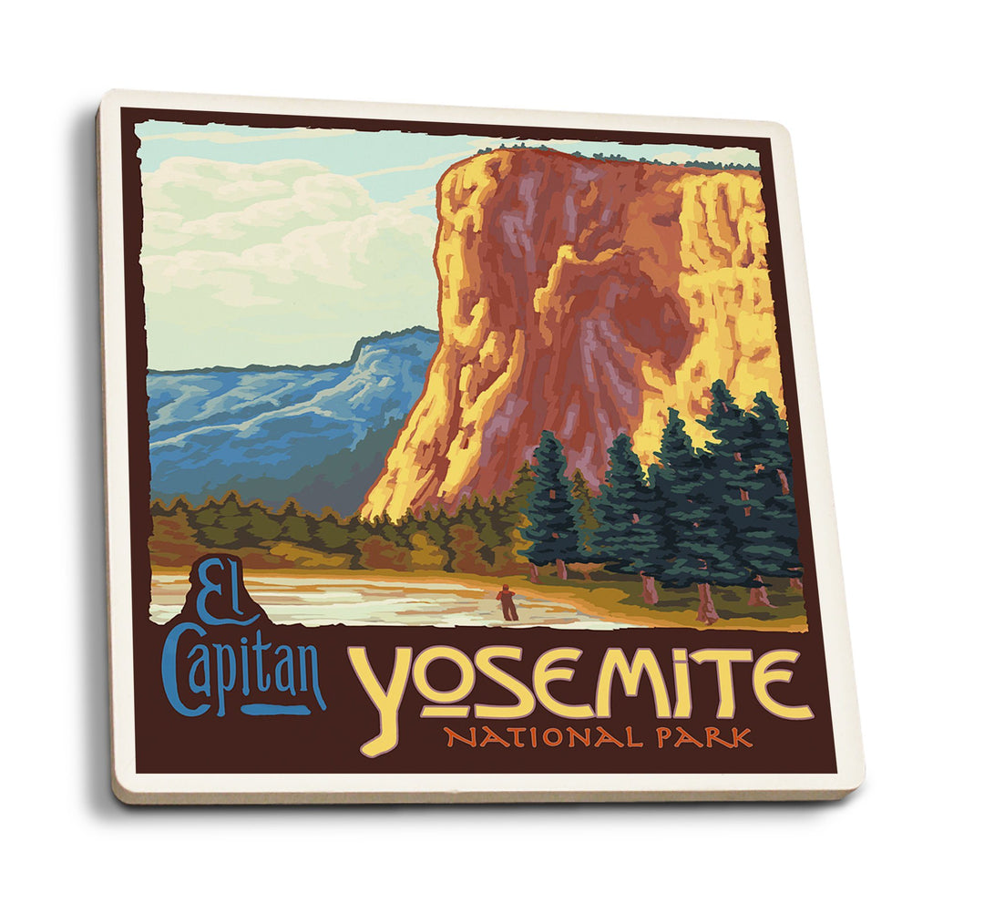 Yosemite National Park, California, El Capitan, Lantern Press Artwork, Coaster Set Coasters Nightingale Boutique 