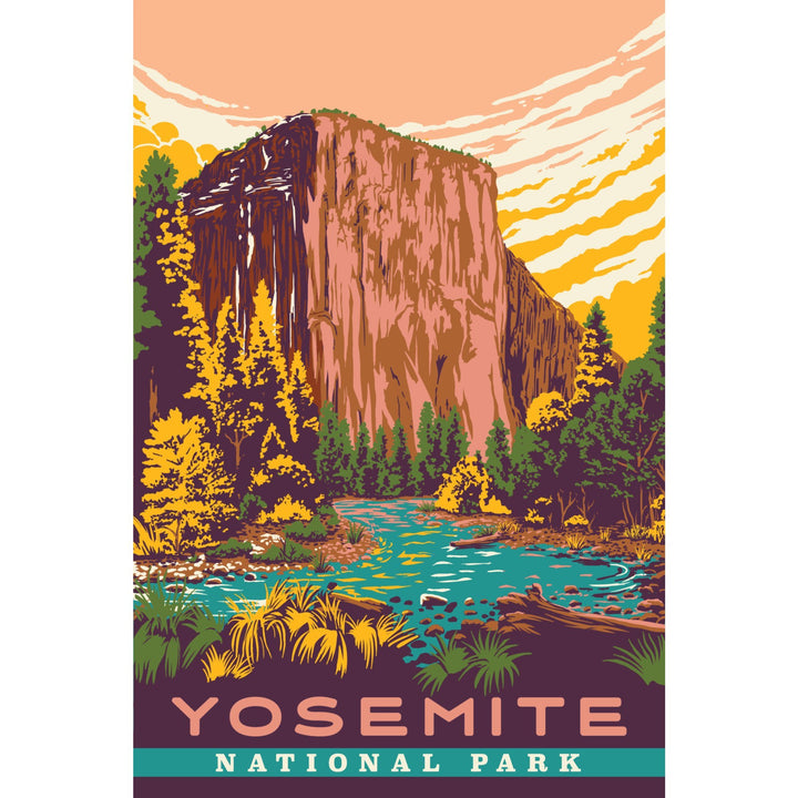 Yosemite National Park, California, Explorer Series, Lantern Press Artwork, Stretched Canvas Canvas Lantern Press 