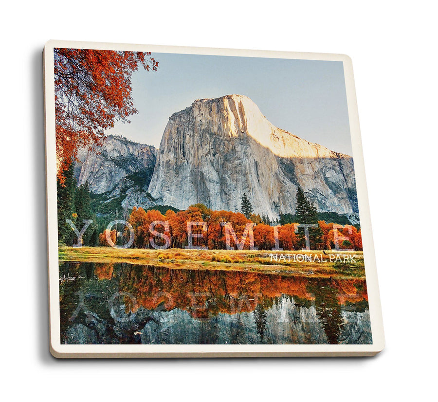 Yosemite National Park, California, Fall Colors & Reflection, Lantern Press Photography, Coaster Set Coasters Nightingale Boutique 