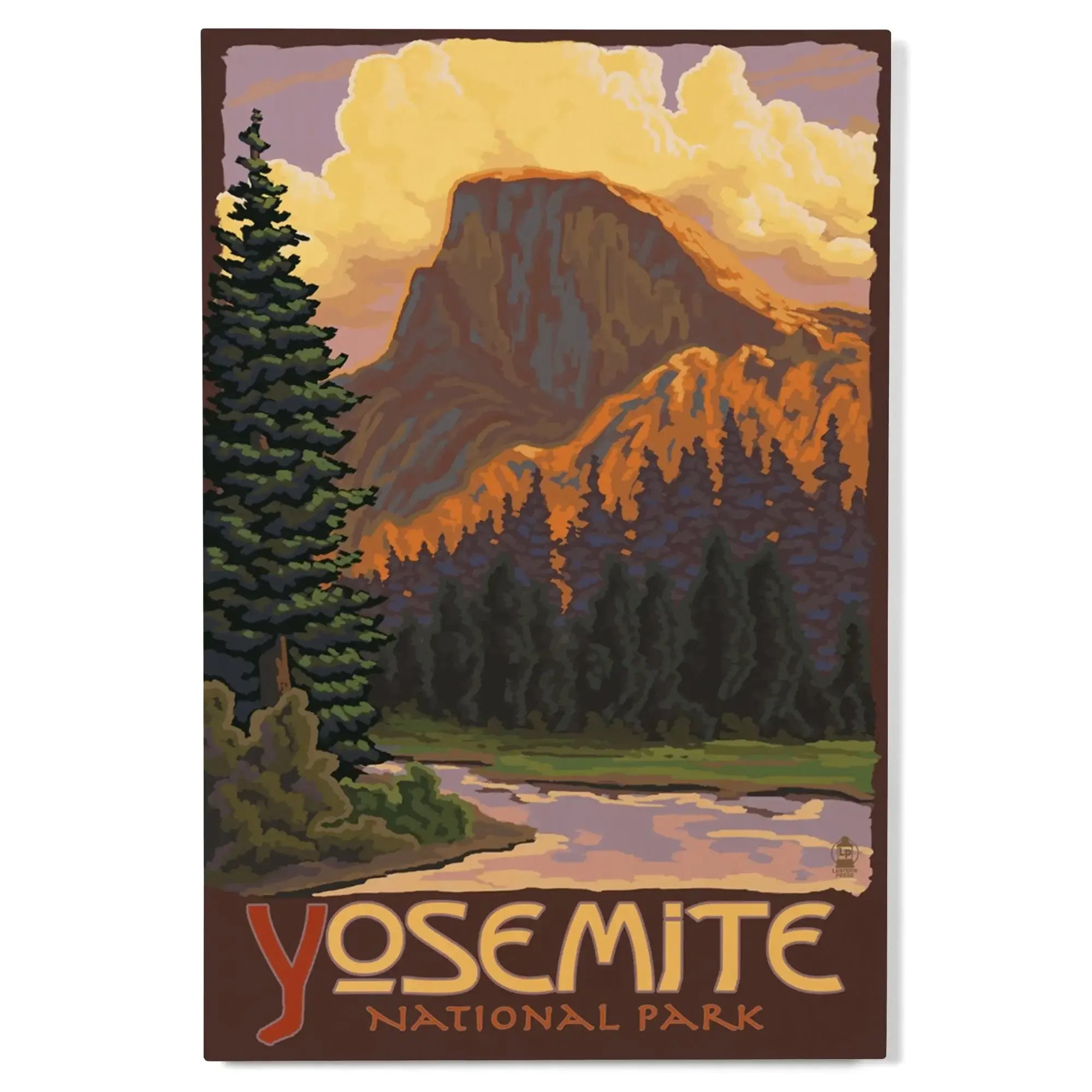 Yosemite National Park, California, Half Dome, Lantern Press Artwork,