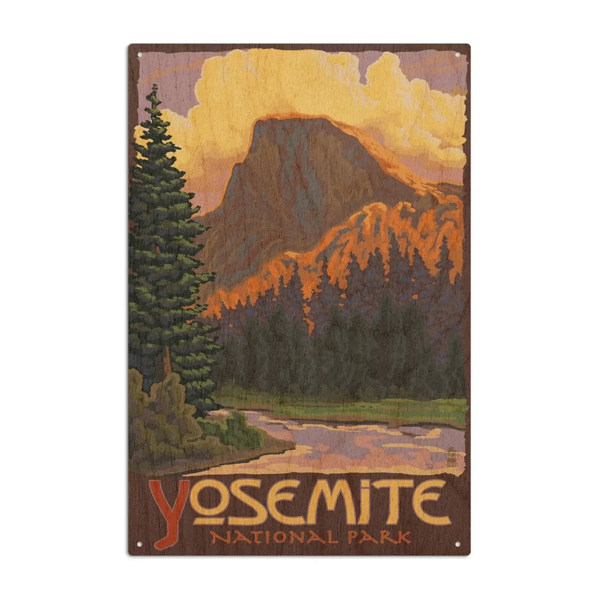 Yosemite National Park, California, Half Dome, Lantern Press Artwork,