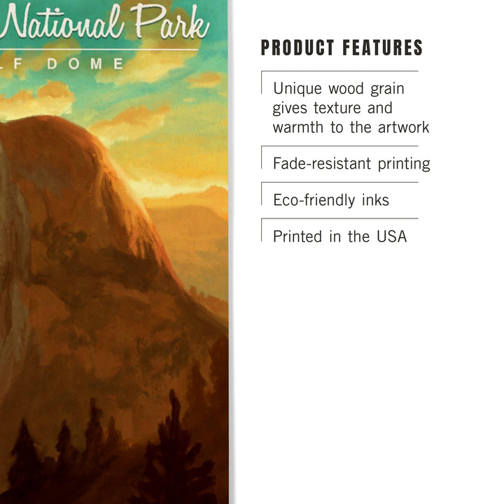 Yosemite National Park, California, Half Dome, Oil Painting, Lantern Press Artwork, Wood Signs and Postcards Wood Lantern Press 