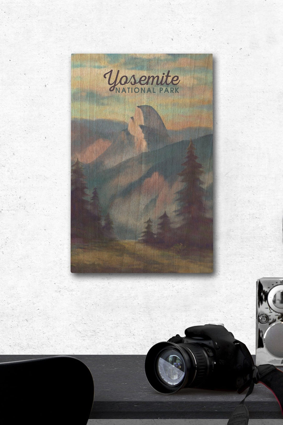 Yosemite National Park, California, Half Dome Scene, Oil Painting, Lantern Press Artwork, Wood Signs and Postcards Wood Lantern Press 12 x 18 Wood Gallery Print 
