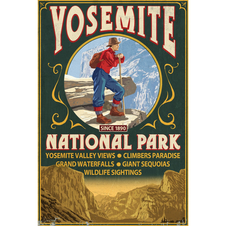 Yosemite National Park, California, Half Dome Vintage Sign, Lantern Press Artwork, Stretched Canvas Canvas Lantern Press 