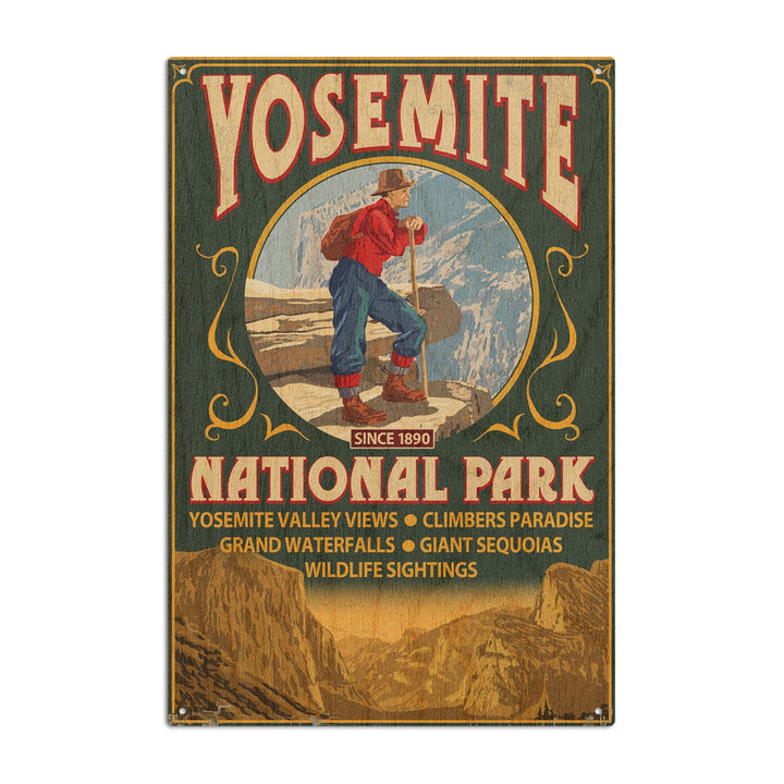 Yosemite National Park, California, Half Dome Vintage Sign, Lantern Press Artwork, Wood Signs and Postcards Wood Lantern Press 10 x 15 Wood Sign 
