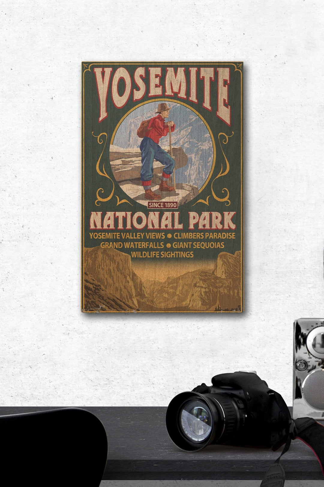 Yosemite National Park, California, Half Dome Vintage Sign, Lantern Press Artwork, Wood Signs and Postcards Wood Lantern Press 12 x 18 Wood Gallery Print 