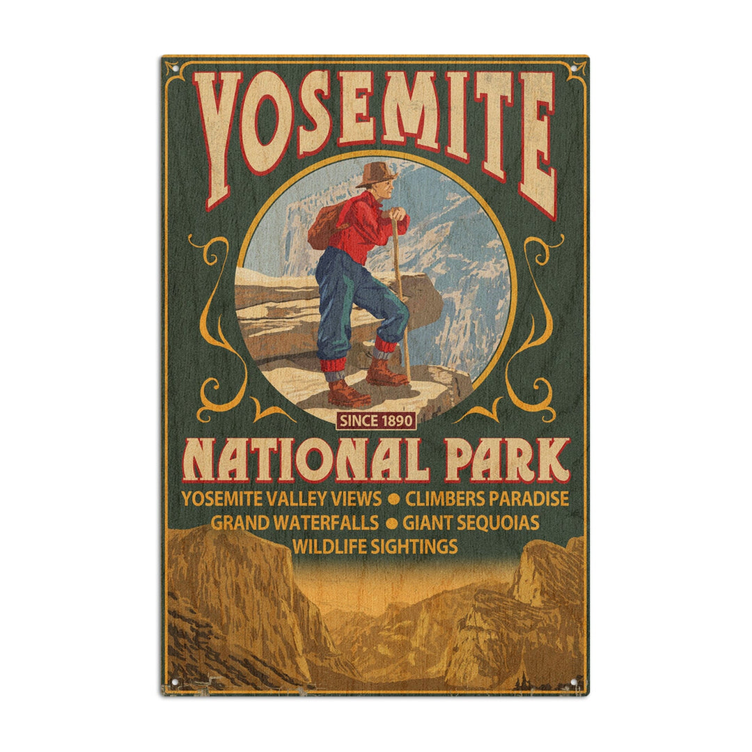 Yosemite National Park, California, Half Dome Vintage Sign, Lantern Press Artwork, Wood Signs and Postcards Wood Lantern Press 6x9 Wood Sign 