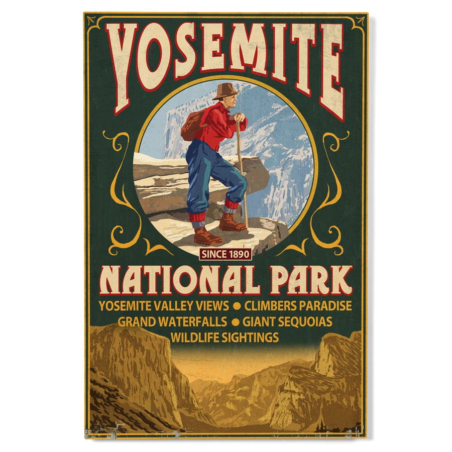 Yosemite National Park, California, Half Dome Vintage Sign, Lantern Press Artwork, Wood Signs and Postcards Wood Lantern Press 