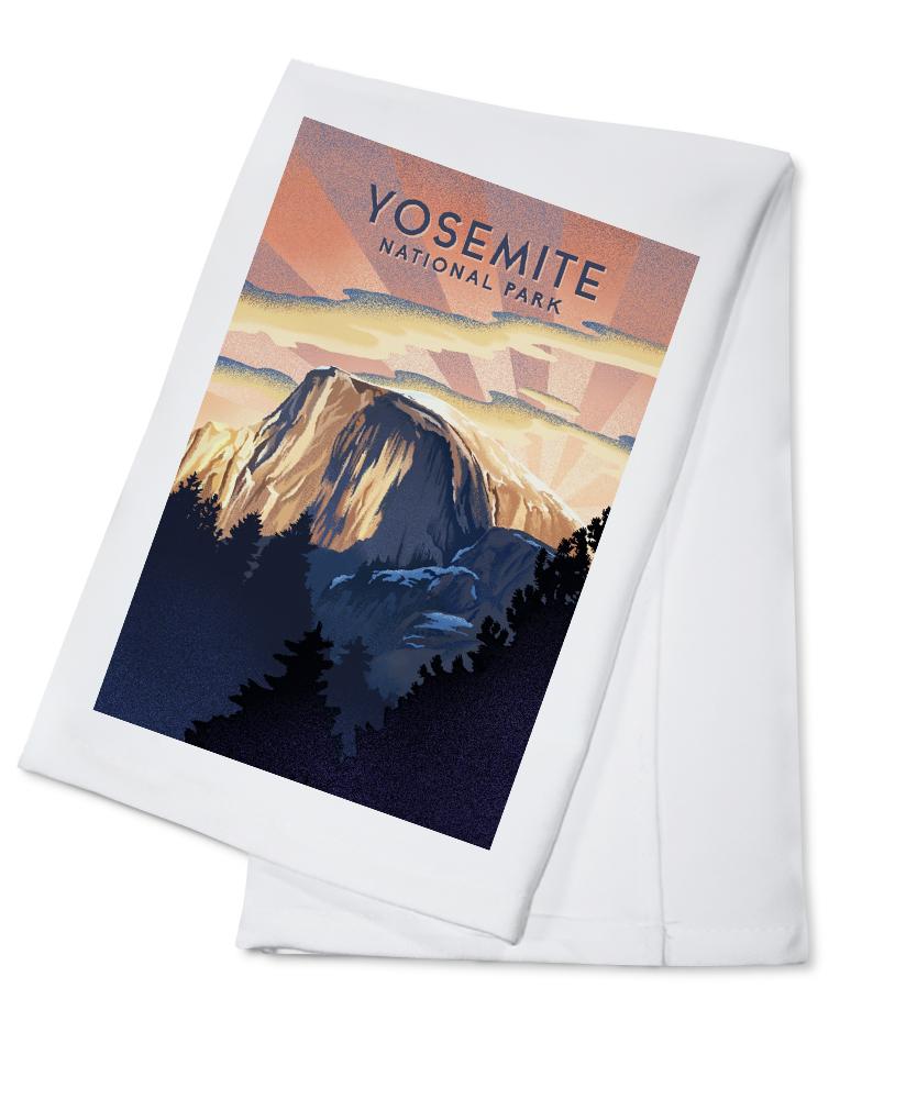 Yosemite National Park, California, Litho, Half Dome, Towels and Aprons Kitchen Lantern Press 