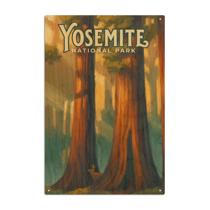 Yosemite National Park, California, Oil Painting, Lantern Press Artwork, Wood Signs and Postcards Wood Lantern Press 10 x 15 Wood Sign 