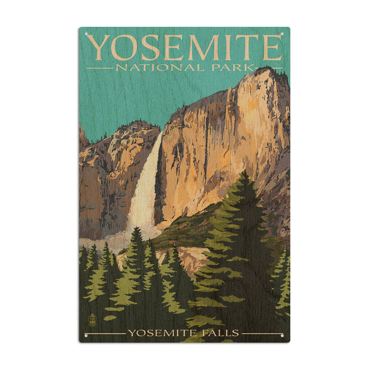 Yosemite National Park, California, Yosemite Falls, Lantern Press Artwork, Wood Signs and Postcards Wood Lantern Press 10 x 15 Wood Sign 