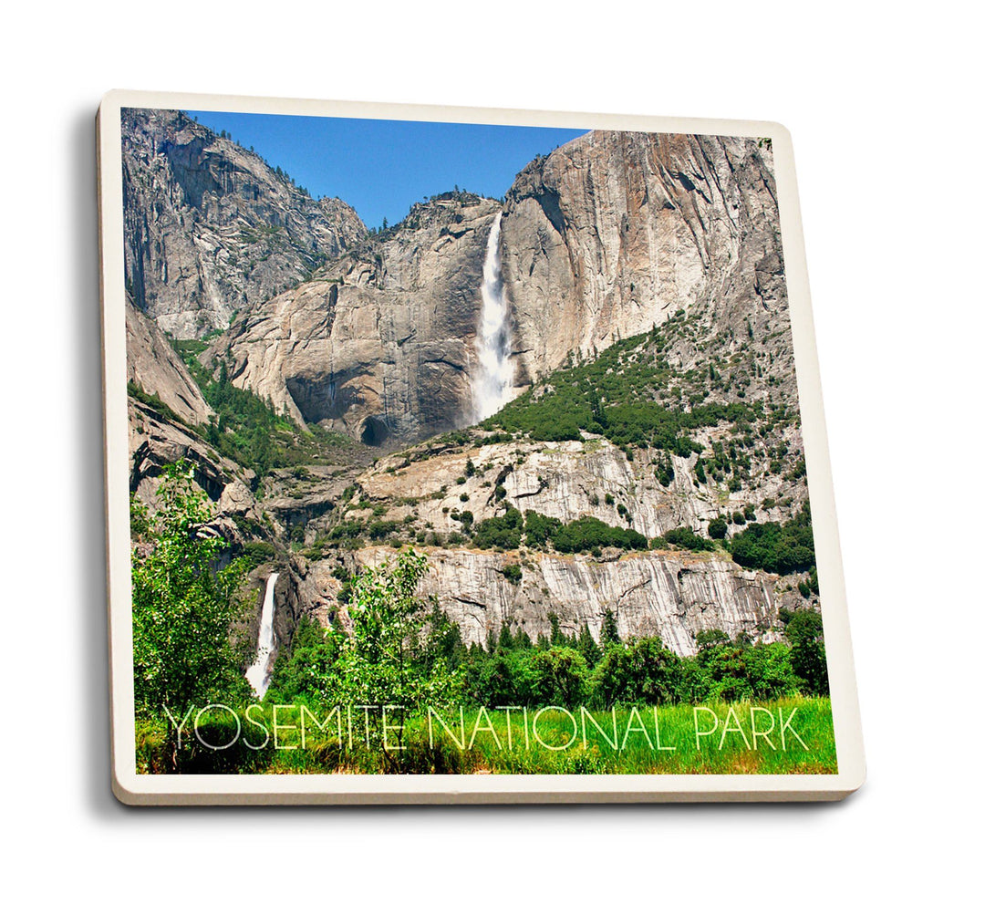Yosemite National Park, California, Yosemite Falls, Lantern Press Photography, Coaster Set Coasters Lantern Press 