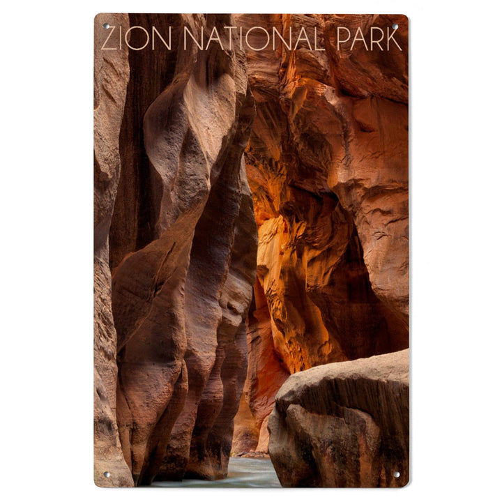Zion National Park, Utah, Slot Canyon, Lantern Press Photography, Wood Signs and Postcards Wood Lantern Press 