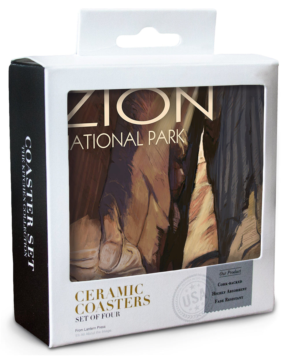 Zion National Park, Utah, The Narrows, Lantern Press Artwork, Coaster Set Coasters Lantern Press 